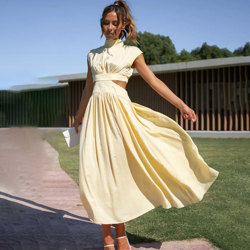 ChicAura – Elegant Floral Maxi Dress, Long Sleeve Style, Lightweight Fabric, Perfect for Casual & Formal Events