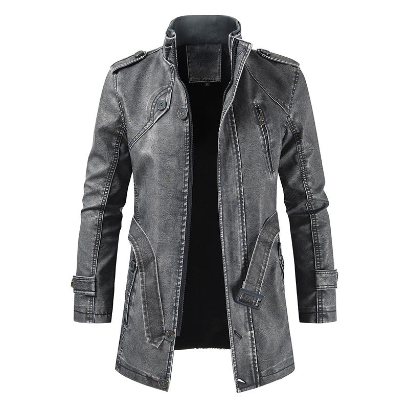 Elegant Zippered Jacket With Belt For Men | Ideal for All Seasons