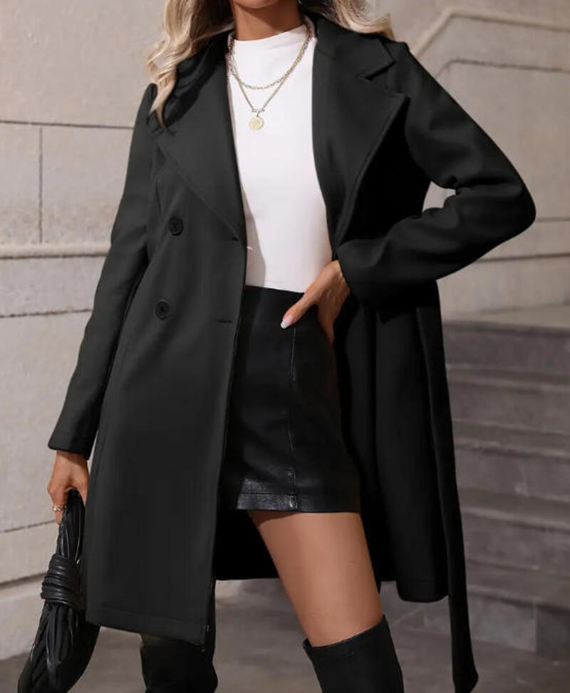 Chic Black Trenchcoat | Ideal for Autumn and Winter