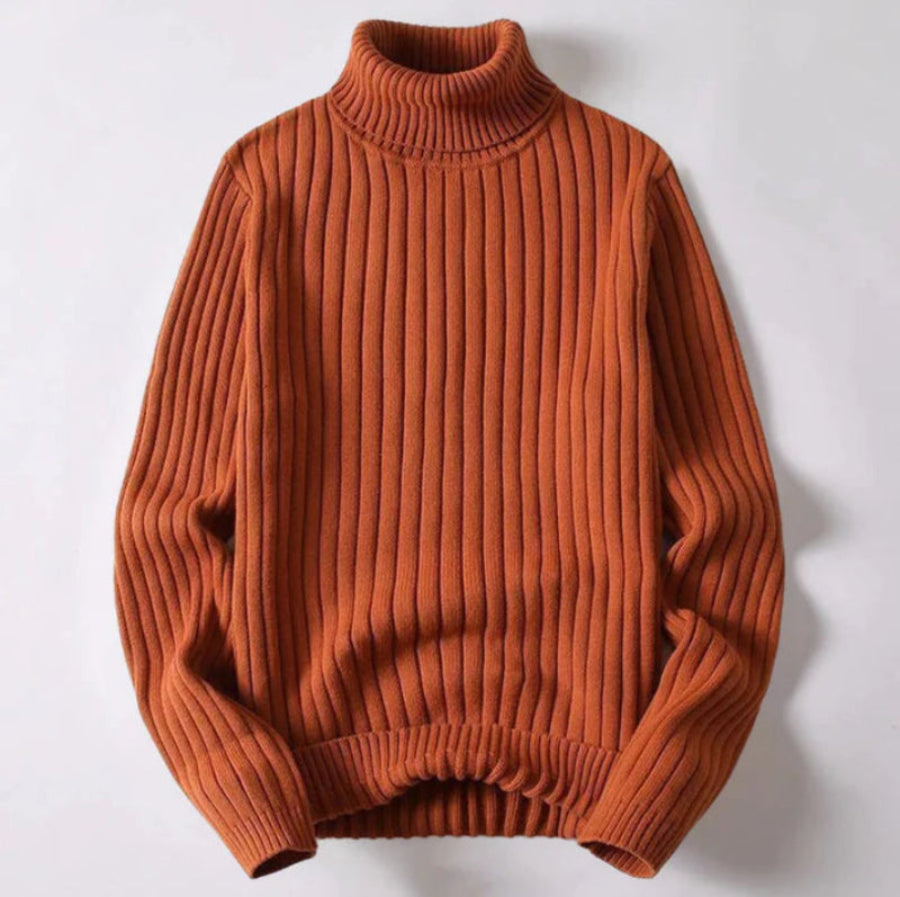 Men's Classic Cotton Knit Turtleneck Sweater, Soft and Relaxed Fit | Ideal for Autumn/Winter