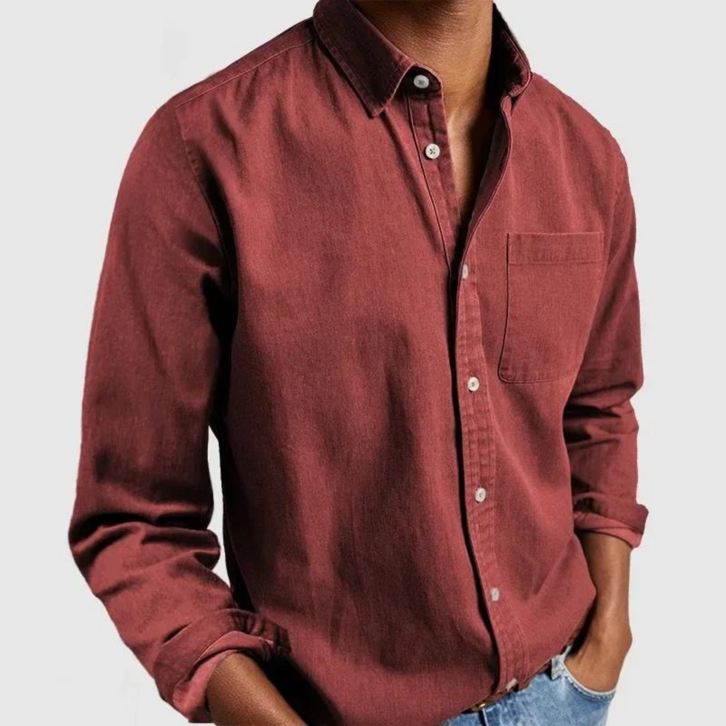 Variant image for Men's Casual Comfortable Shirt with Notched Collar-46
