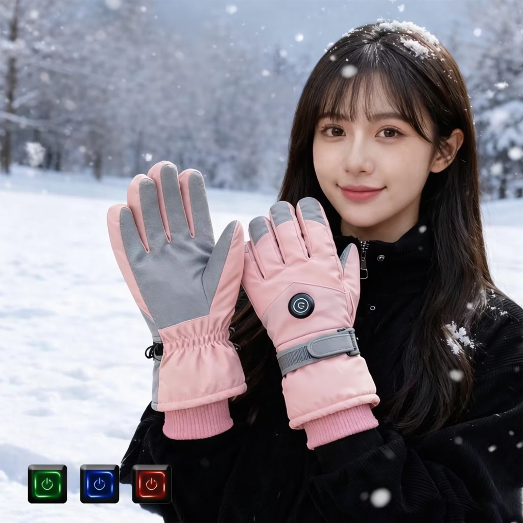 Heated Gloves Waterproof USB Rechargeable Ski Hiking Mittens