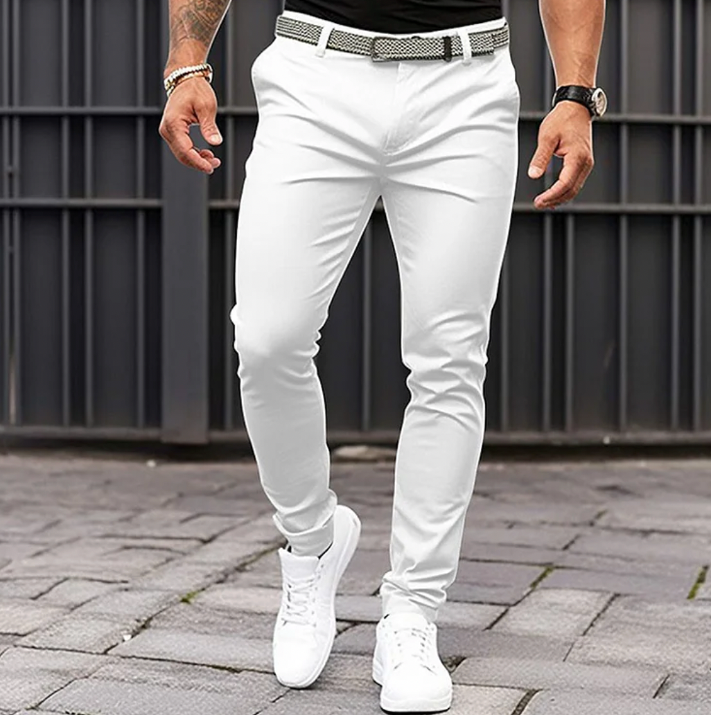 Men's Elegant Fabric Trousers with Versatile Fit