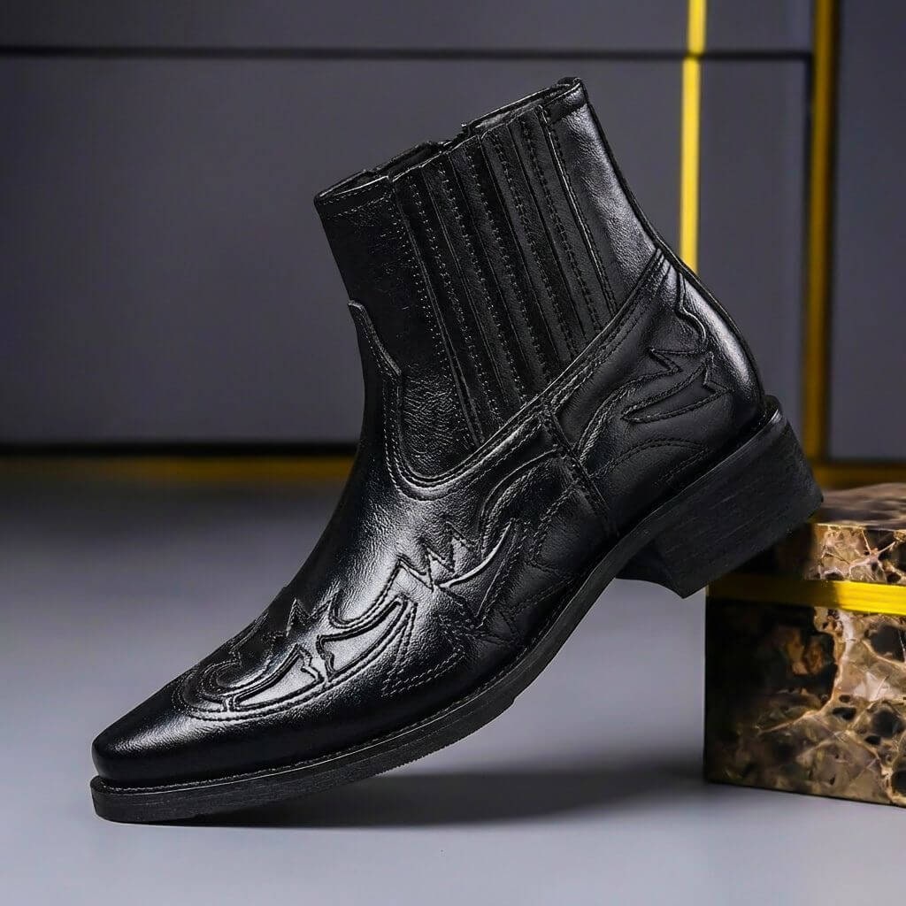 Men's Cowboy Boots Pointed Toe | Western Boots 4