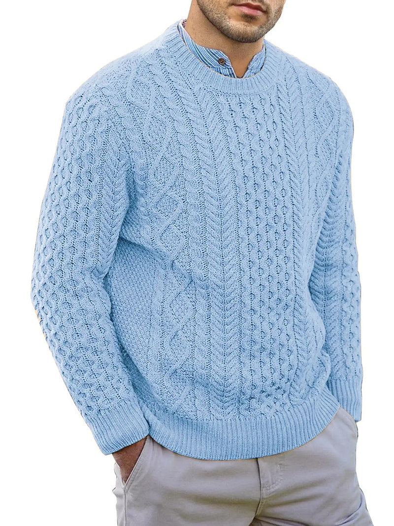 Men's Vintage Light Blue Crew Neck Jumper