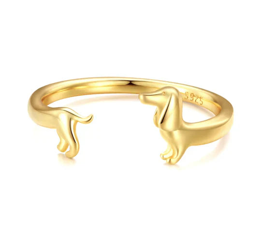 Women’s Adjustable Ring with Playful Dog Design 3