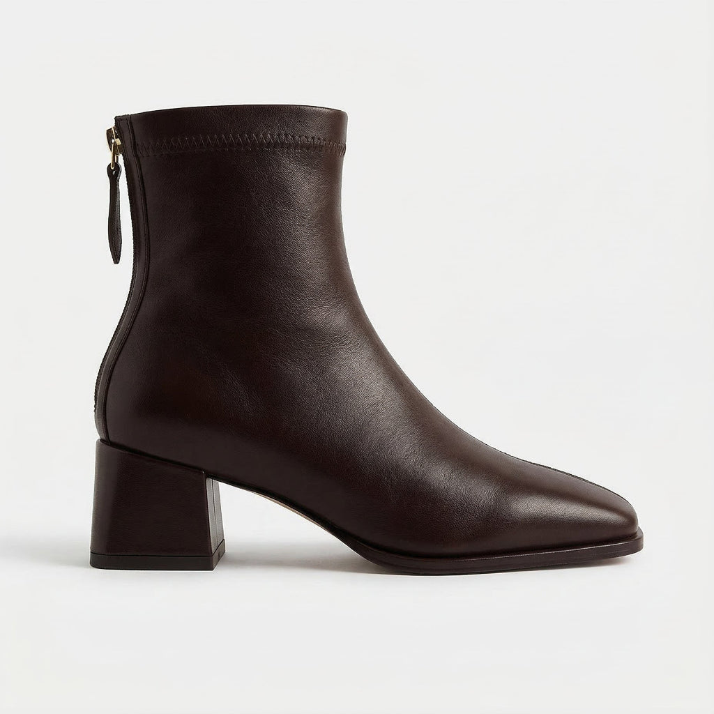 Women's Cowboy Boots Block Heel Ankle | Zipper Boots 14