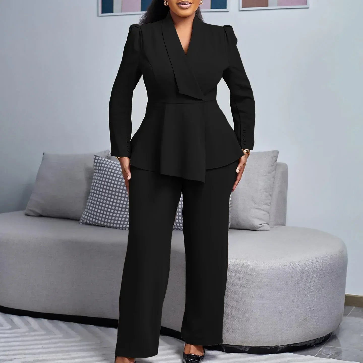 Women's Formal Suit Set Tailored Blazer 4