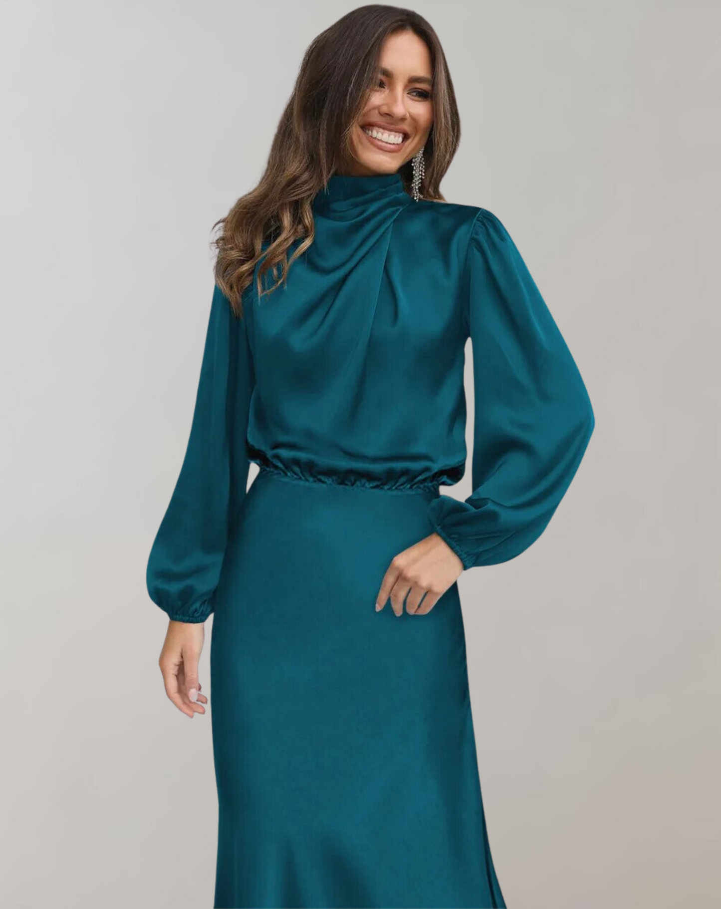 Women's Long-Sleeved Midi Dress