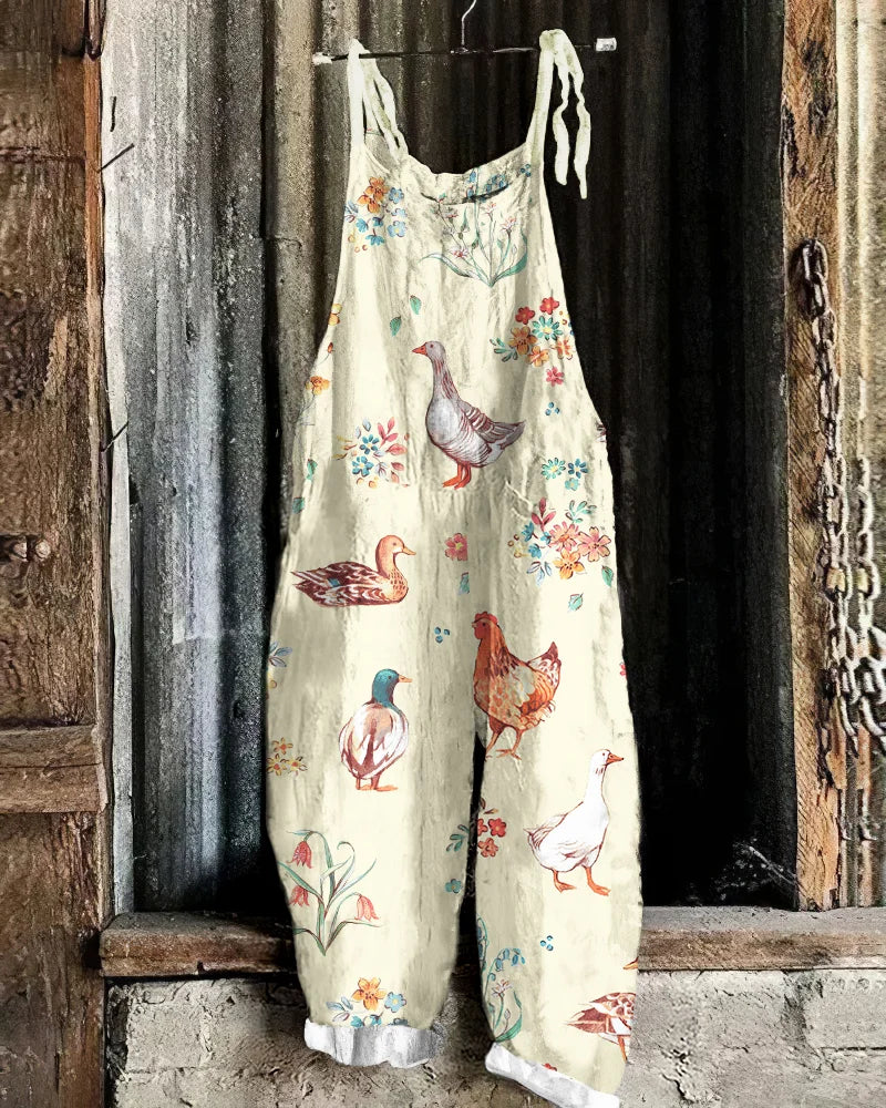 Women's Casual Sleeveless Jumpsuit with Animal and Floral Print | Ideal for Summer