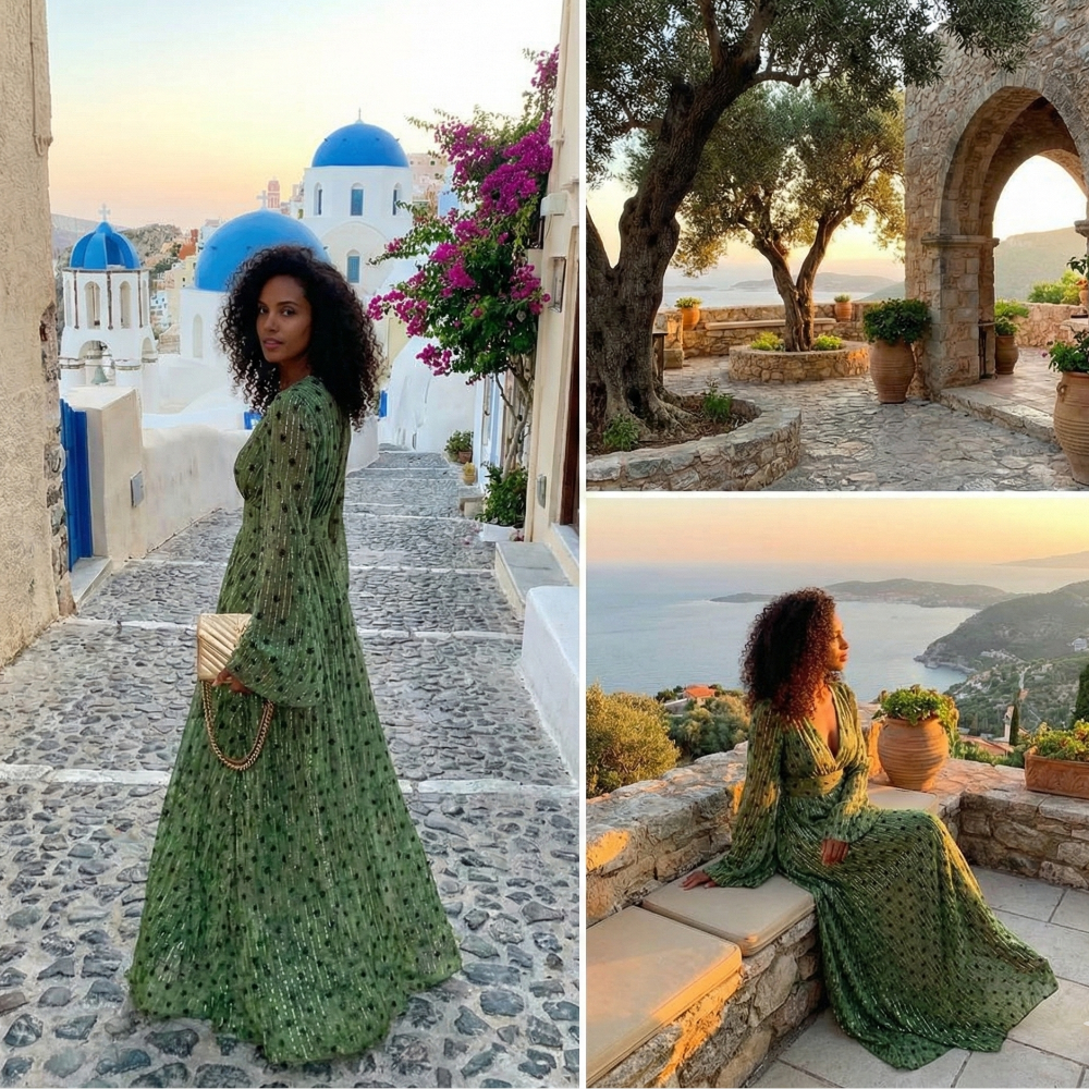 Women's Summer Dress Maxi Long Sleeve | Bohemian Dress - Image 4