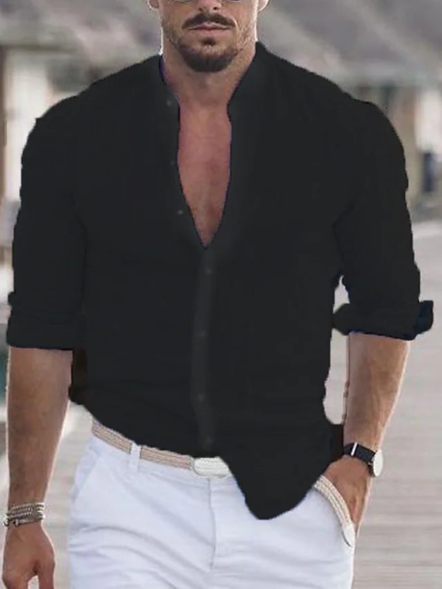 Men's Elegant Linen Shirt with Lightweight Breathability