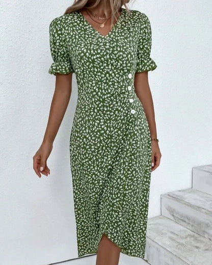 Women's Elegant Flowing Maxi Dress with Flattering V-Neck