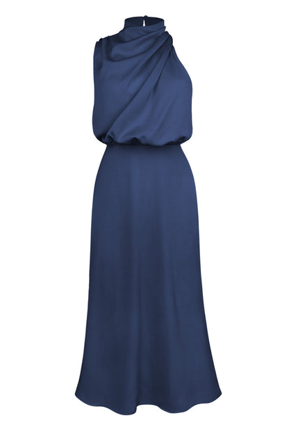 EleganceWear – Halter Neck Dress, Flattering Fit, Chic Design, Perfect for Weddings & Cocktail Parties