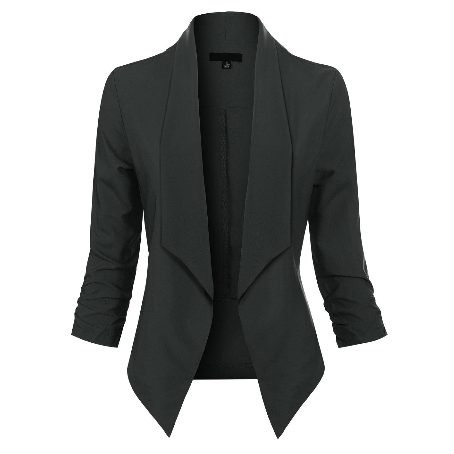 Women’s Open Front Draped Blazer Long Sleeve Office Wear