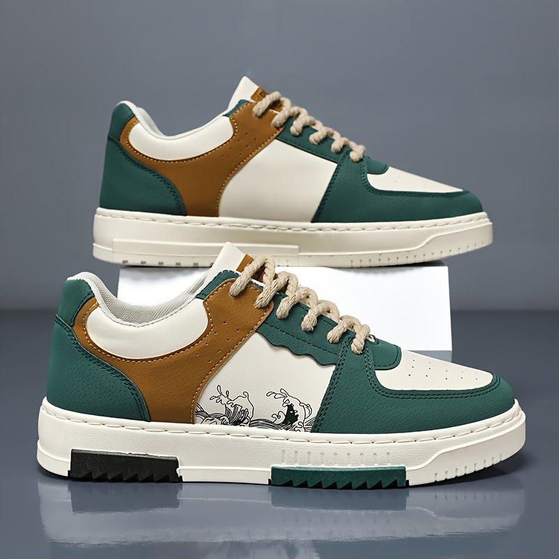 Green, Beige, White