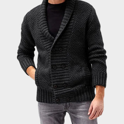 Men's Knitted Winter Jumper Buttons Pockets