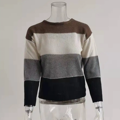 Women's Stylish Cashmere Jumper with Color Accents | Ideal for Winter