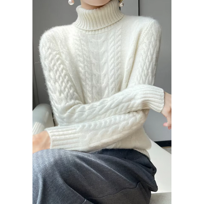 Mika - Warm Knitted Cord Point Cashmere Jumper