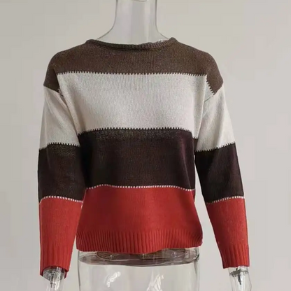 Women's Stylish Cashmere Jumper with Color Accents | Ideal for Winter