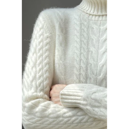 Mika - Warm Knitted Cord Point Cashmere Jumper