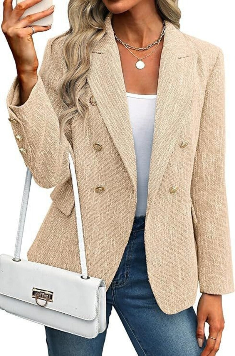 Women's Elegant Smart Casual Tweed Blazer | Ideal for Autumn/Winter