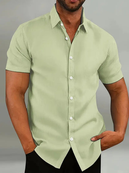 Variant image for Men's Casual Lightweight Button-Down Shirt with Short Sleeves-41