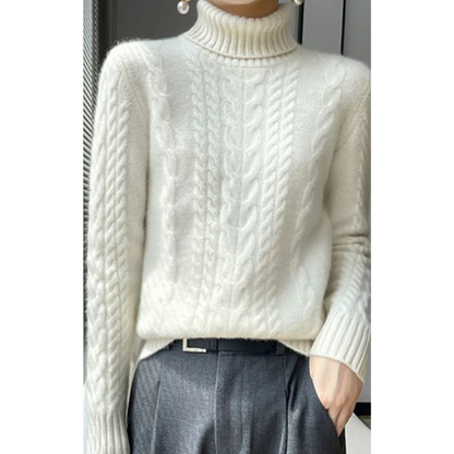 Mika - Warm Knitted Cord Point Cashmere Jumper