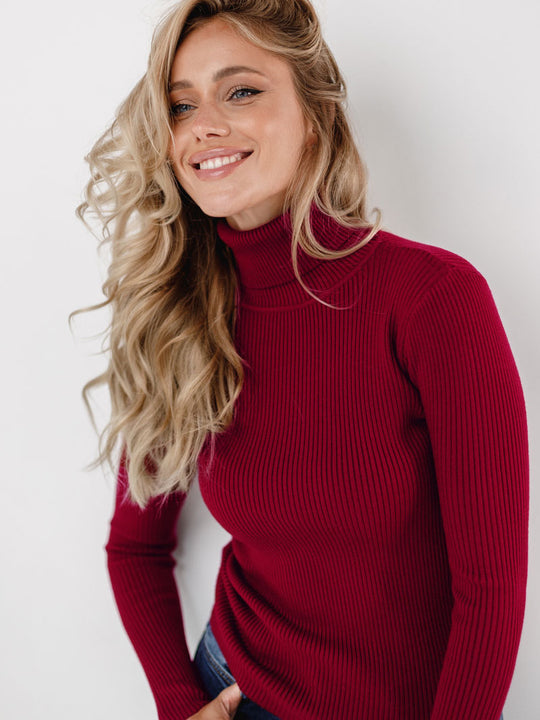 Women's Slim Fit Knitted Turtleneck Jumper | Ideal for Winter