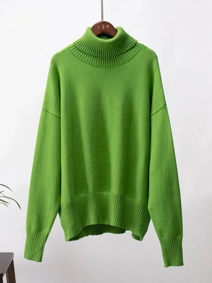 Women's Loose Fit Turtleneck Knit Jumper for Women | Ideal for winter