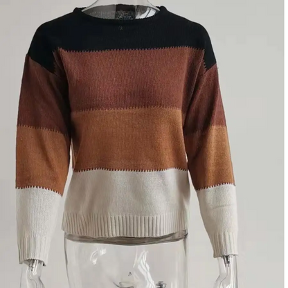 Women's Stylish Cashmere Jumper with Color Accents | Ideal for Winter