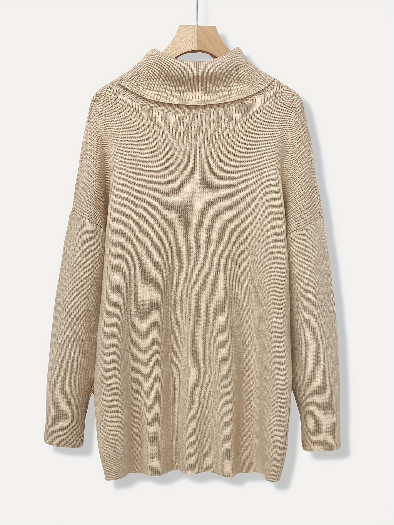 Women's Oversized Solid Colour Turtleneck Jumper | Ideal for Winter