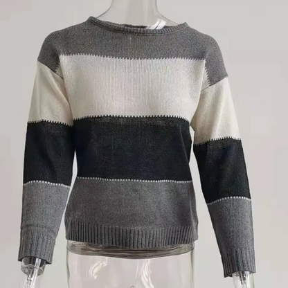 Women's Stylish Cashmere Jumper with Color Accents | Ideal for Winter