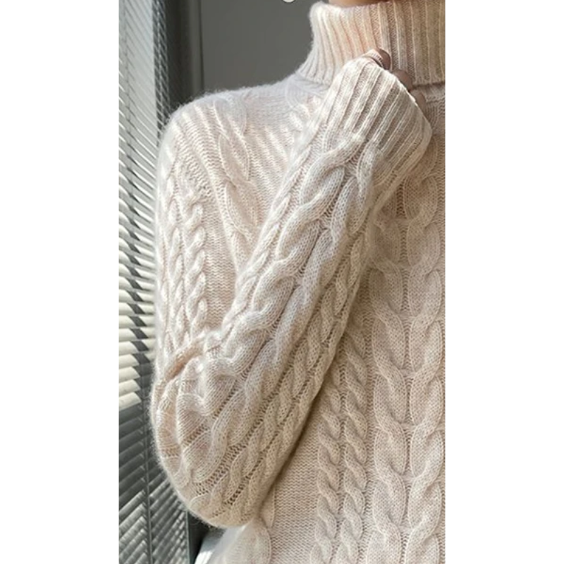 Mika - Warm Knitted Cord Point Cashmere Jumper