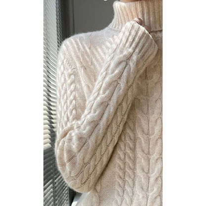 Mika - Warm Knitted Cord Point Cashmere Jumper