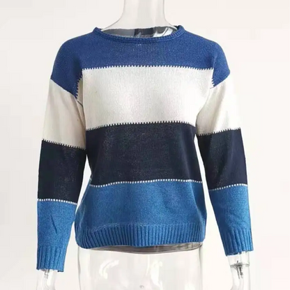 Women's Stylish Cashmere Jumper with Color Accents | Ideal for Winter