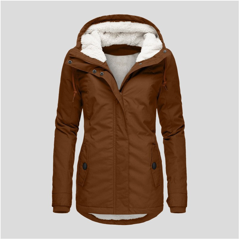 Winter Jacket With Grey Fleece And Capuchon Casual Parka For Women | Perfect for Casual Days