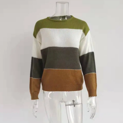 Women's Stylish Cashmere Jumper with Color Accents | Ideal for Winter