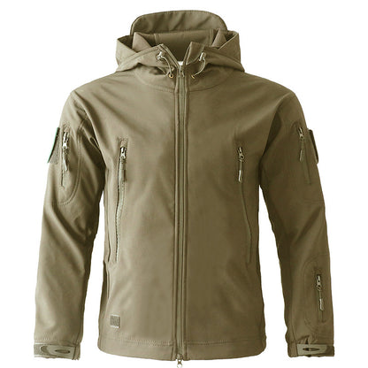 Outdoor Jacket Windproof Waterproof Tactical Hooded with Secure Zip Pockets for Outdoor Activities for Men | Perfect for Outdoor Activities