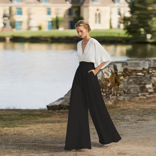 Women's Elegant Empire Wide-Leg Pants Party Jumpsuit Co ords Set | Ideal for All Seasons