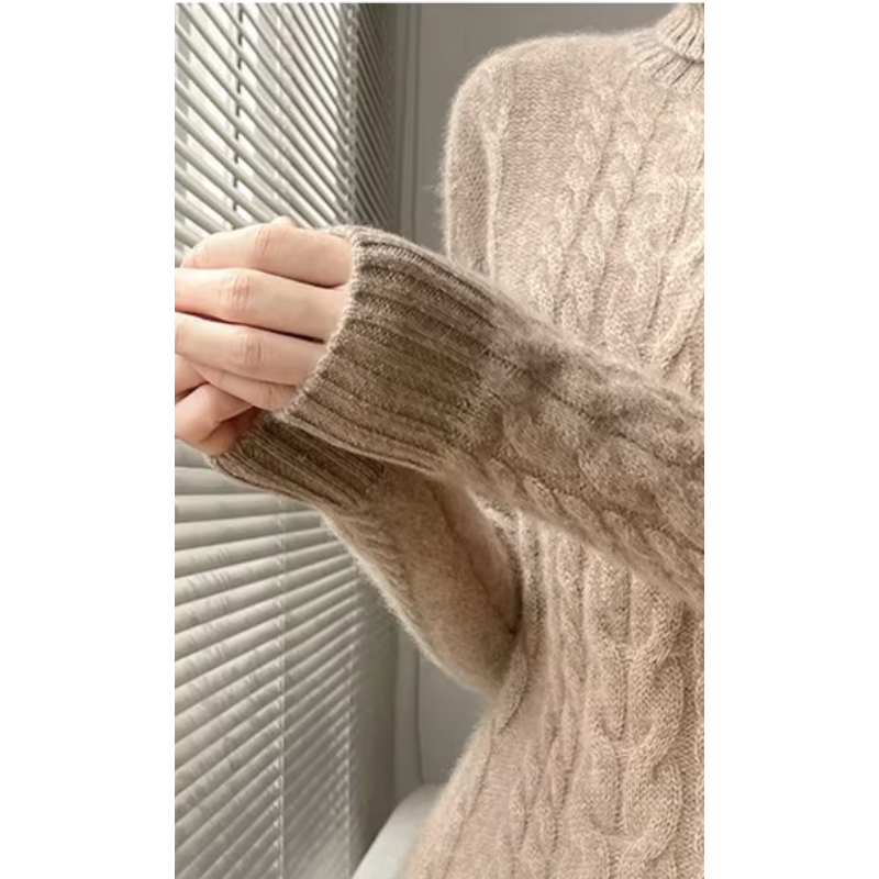 Mika - Warm Knitted Cord Point Cashmere Jumper