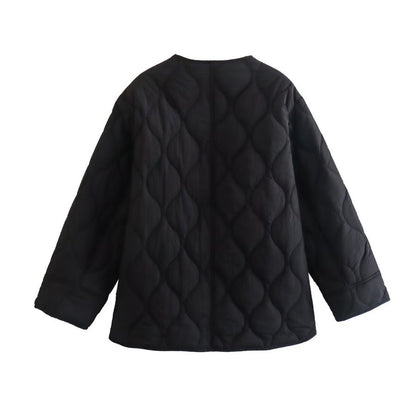 Women's Trendy Olive Green Oversized Quilted Jacket for a Stylish Look | Ideal for Autumn/Winter
