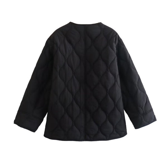 Women's Trendy Olive Green Oversized Quilted Jacket for a Stylish Look | Ideal for Autumn/Winter
