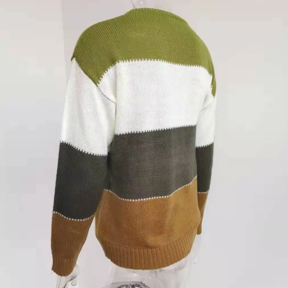 Women's Stylish Cashmere Jumper with Color Accents | Ideal for Winter