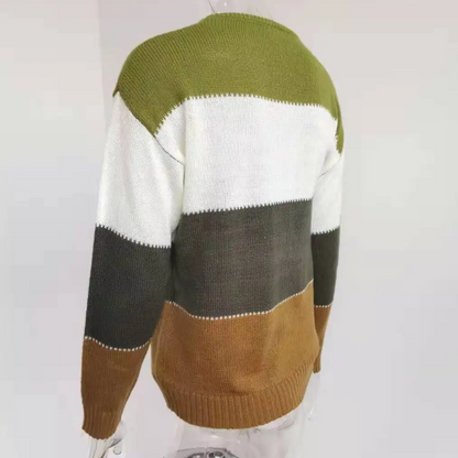 Women's Stylish Cashmere Jumper with Color Accents | Ideal for Winter