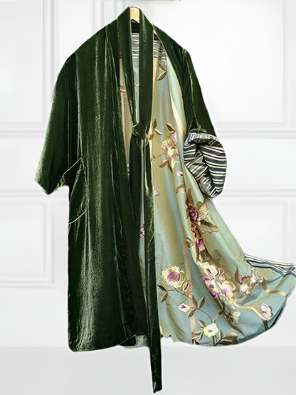 Women's Ink Painting Print Casual Kimono Duster