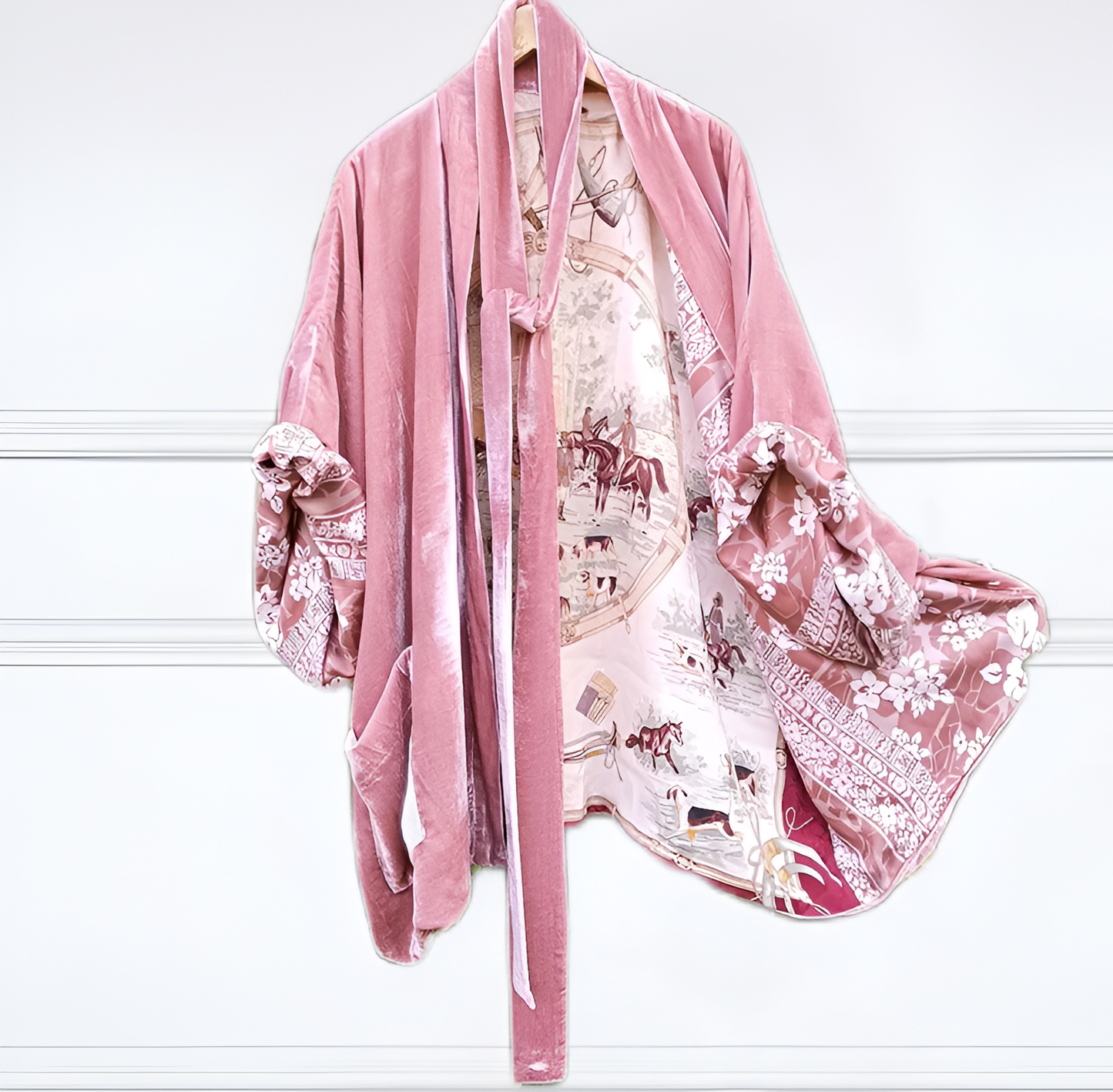 Women's Ink Painting Print Casual Kimono Duster