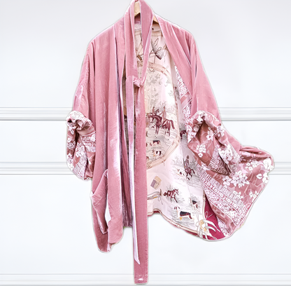 Women's Ink Painting Print Casual Kimono Duster