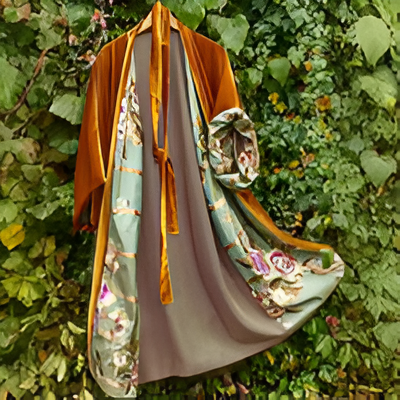 Women's Ink Painting Print Casual Kimono Duster