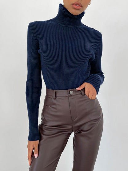 Women's Slim Fit Knitted Turtleneck Jumper | Ideal for Winter